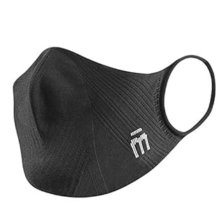 MICO P4PMASK Nero, Mascherina Sportiva Riutilizzabile Leggera, Mascherina Uomo e Donna ergonomica, Senza Cuciture, Mascherina Lavabile Asciugatura Rapida, Training Mask Sportiva, Taglia L