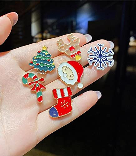Broches De Navidad Con Luz LED - Pack De 25 Unidades | Muñeco De Nieve, Copos, Bastón | Para Ropa Y Mochilas