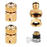 El Producto Contiene - 1 conector macho roscado interno 2 en 1 de 3/4 y 1/2 pulgada. Conector rápido de extremo de 1/2 "para manguera de 2 piezas. 1 conector multifunción adecuado para la mayoría de los grifos sin roscas internas y externas.