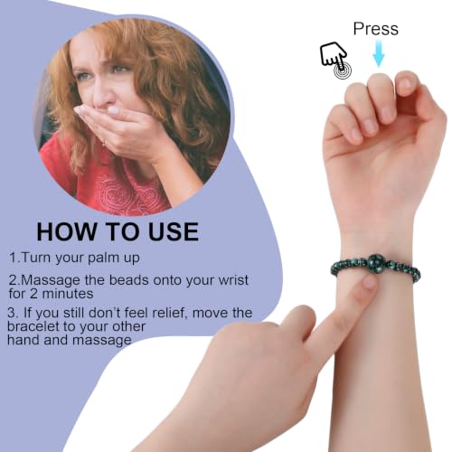 Image of Sureio 6 Pcs Motion Sickness Bracelets Cruise Essentials Adjustable Anti Nausea Wristband for Adults Car Sea Air Sickness Relief