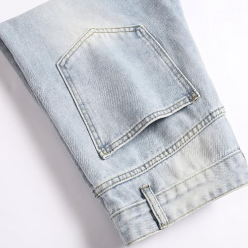 Man Faux Denim Track Athletic Jogger Pants Jeans for Man Western Straight Leg Long Leg Winter Fall Pants 20253