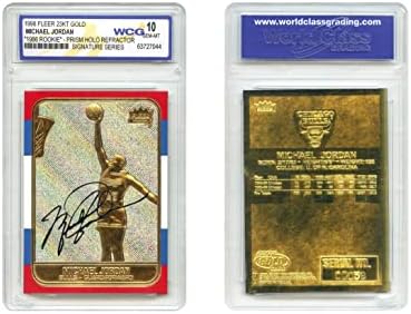 1998 Michael Jordan Fleer '86 Rookie Signature Series 23KT Gold Card Prism Holo Refractor - Graded Gem Mint 10