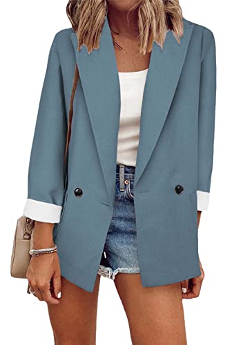 Image of Women Casual Loose Fit Long Sleeve Blazer Cardigan Fashion Plus Size Work Blazer