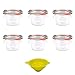 Produktbild Viva Haushaltswaren - 6 x kleines Weckglas/Einmachglas 80 ml mit Deckel in Sturzform, leeres Rundrandglas zum Einkochen - als Marmeladenglas, Dessertglas (inkl. Klammern, Ringen & Trichter)