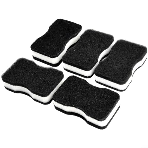 HpLive Lot de 5 éponges à récurer noires pour cuisine, évier, vaisselle