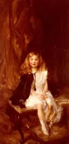 Peinture à l'huile Bridget par James Shannon l'émotion d'un portrait classique