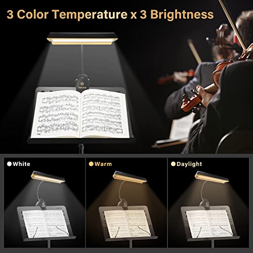 Vekkia Royal Super Bright Music Stand Light, Clip On Piano Lights, USB Rechargeable Piano Lamp, Great for Upright Piano, Voilin, Orchestra, Podium - Thumbnail 2