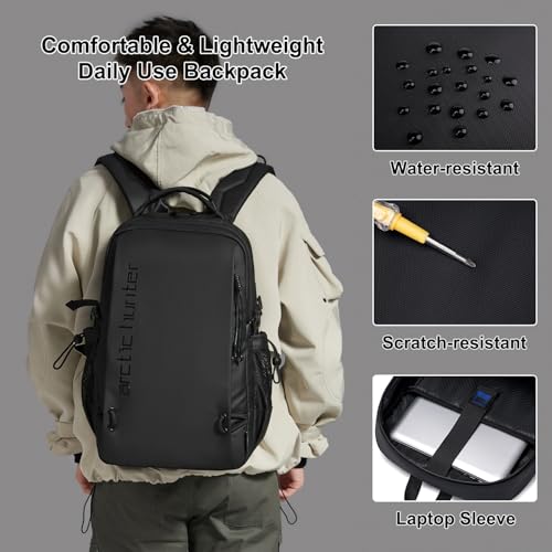 Arctic Hunter Backpack for Men Light-weight 15.6" Laptop Backpack Water-resistant Stylish Anti-theft 25L Laptop Bag 5 Compartment for Travel... - Image 6