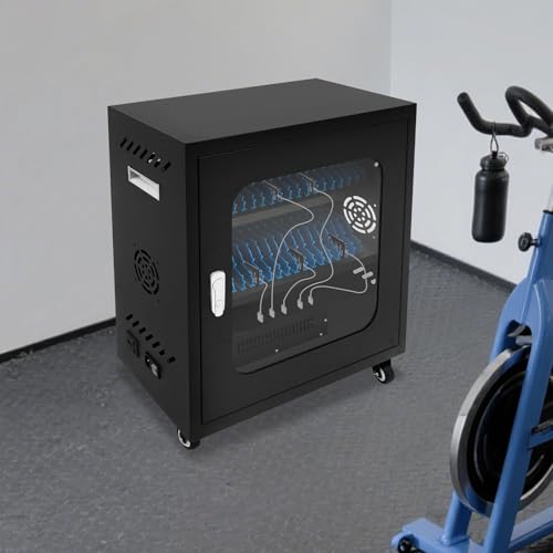 Image of 40-Device Charging Station, Charging Cabinet for Cellphones & Tablet Computers, Rechargeable Cellphone Locker Storage Charging Station, Locking Laptop Storage Box with Cable Management