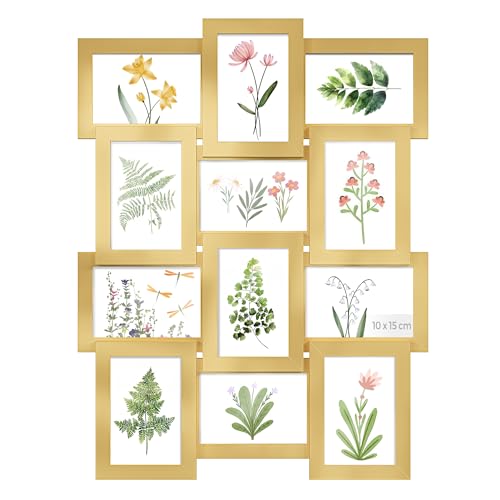 SONGMICS Bilderrahmen-Collage, 12 Fotorahmen für 10 x 15 cm Bilder,...