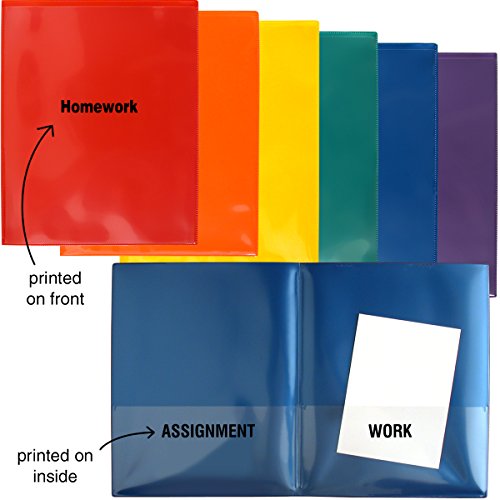 Storesmart® - Plastic Archival Homework Folders - 6-Pack: 1 Each Primary Colors - R900Hwpcp6 #TOP8