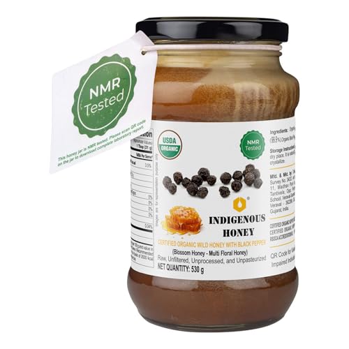 Miel orgánica sin filtrar con pimienta negra 500g miniatura 3