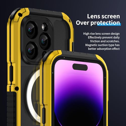 Coque iPhone 14 Pro Max silicone et métal antichoc compatible MagSafe - 6