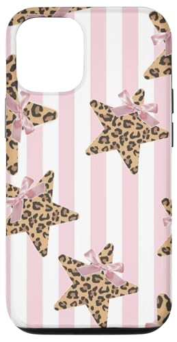 Leopard Cheetah Print Star Y2K With Pink Bow Coquette Cute Case for iPhone 12/12 Pro