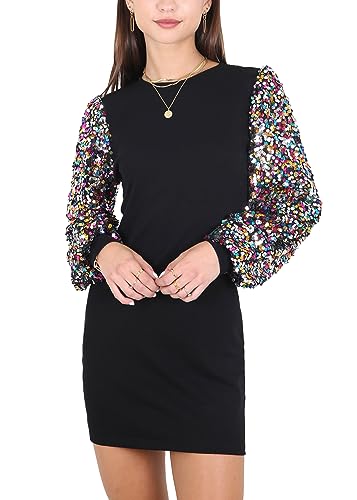 Anna-Kaci Womens Long Sleeve Sequin Party Bodycon Dress Cocktail Sparkle Wedding Evening Clubwear A...