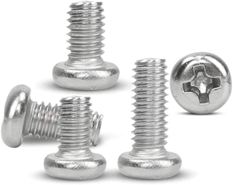 WUSHADEHANS Tornillos autorroscantes, Pan Cabeza Redonda empotrada pequeña Rosca de Tornillo métrico Perno de máquina de Acero Inoxidable 304 M2.5 100 Uds(M2.5x5mm)