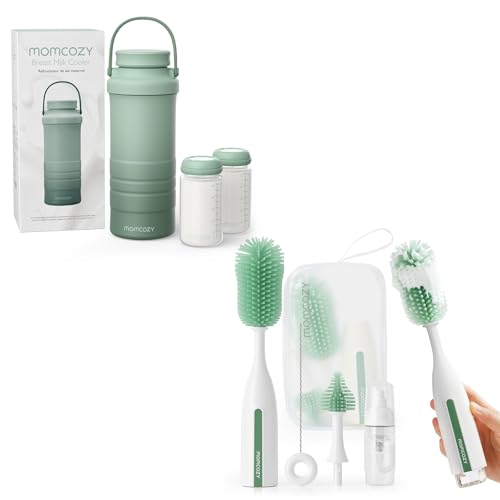Image of Momcozy 22oz Portable Breast Milk Cooler & Momcozy Bottle Brush Kit Pro
