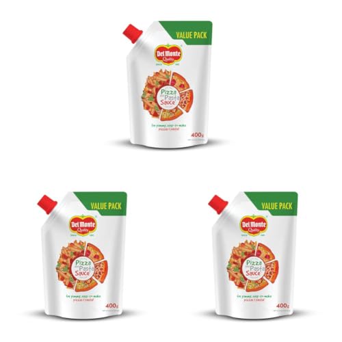 Image of Del Monte Pizza and Pasta Sauce, 400 G | Premium Italian Sauce | 100% Fresh Ingredients | Suitable for All Pasta Shapes & Macaroni (Pack of 3)