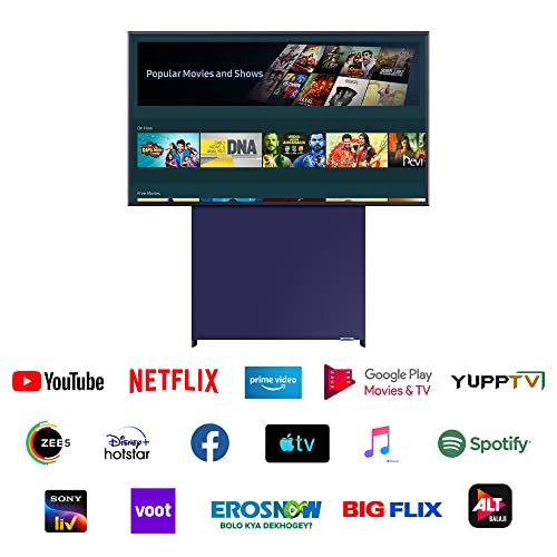 Image of Samsung 108 cm (43 Inches) The Sero Series 4K Ultra HD QLED Smart TV QA43LS05TAKXXL (Navy Blue)