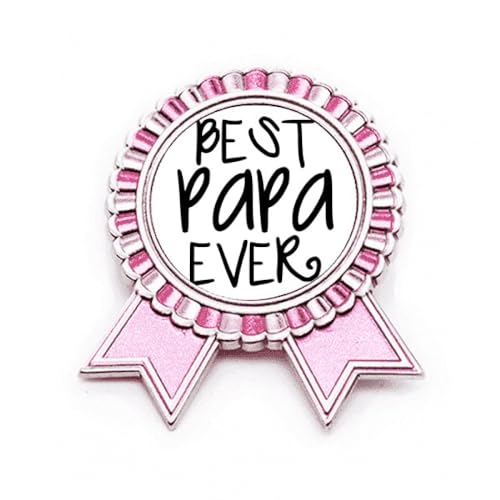 Broche rose Best Papa Ever métal taille M accessoire blazer homme
