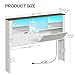 HOOBRO Queen Headboard Only, Bookcase Headboards with Charging Station and LED Lights, Farmhouse Headboard Queen Size with Storage, Hidden Storage Headboard for Queen Size Bed, White and Walnut