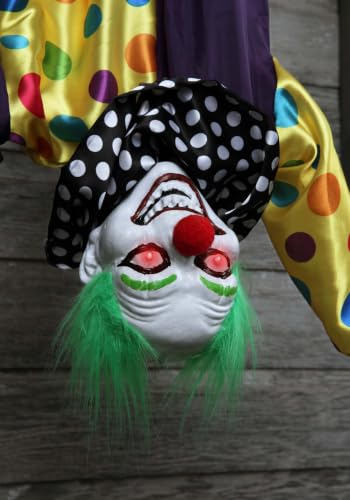 Clown Halloween interactif à piles avec effets sonores et LED rouges