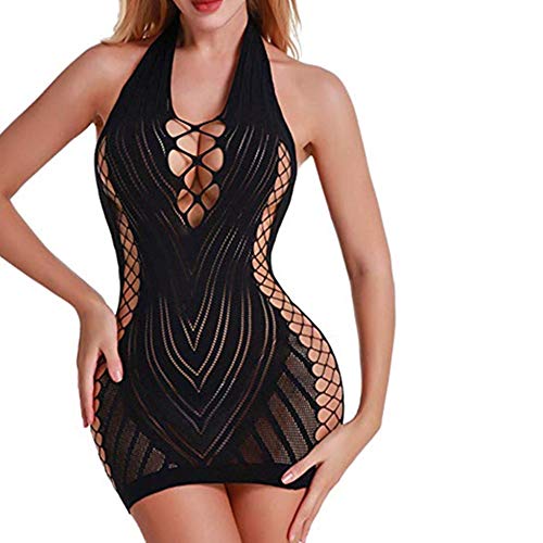 Fairydreamy Women Sexy Lingerie Sleepwear Jumpsuits Hollow-Out Chemise Mini-Dress Babydoll Bodysuit (w239-Black) Fairydreamy Women Sexy Lingerie Sleepwear Jumpsuits Hollow-Out Chemise Mini-Dress Babydoll Bodysuit (w239-Black)