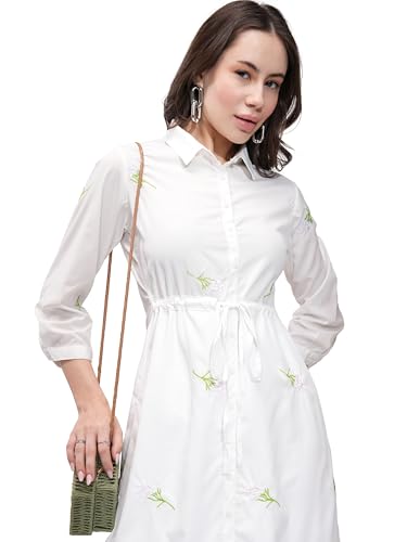 Image of Tokyo Talkies Women's Three-Quarter Sleeves Shirt Collar Solid Dresses | Stylish| Casual
