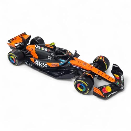 Image of Bburago 1:43 McLaren MCL38 Lando Norris Senna Tribute F1 Diecast Model Car Collectible Formula 1 Racing Car Replica Detailed Display Gift for Fans