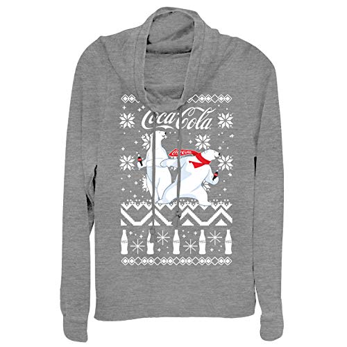 Image of Coca-Cola Women's Coke Bear Slide Graphic Cowl Neck Sweater
