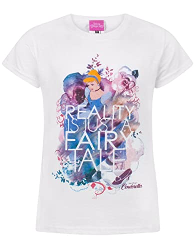 Disney Cinderella T- Shirt Girls Kids Fairy Tale Princess Short Sleeve Top