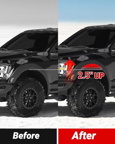Image of EVIL ENERGY 2.5 inch Leveling Lift Kit Compatible with 2006-2024 Ram 1500 (4WD Only), 2005-2007,2009-2011 Dakota (2WD Only), 2.5 inch Front Suspension Forged Strut Spacers Black