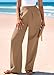 KIRUNDO Wide Leg Dress Pants for Women High Waisted Office Work Trousers Business Casual Slacks Button Flowy Palazzo Pant(Khaki, Large)