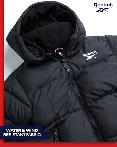 Reebok Boys Puffer Jacket - Heavyweight Water & Wind Resistant Quilted Boys Winter Coat - Fleece Insulated Kids Winter Jacket4