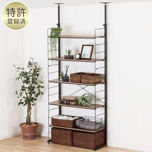 ニトリ(NITORI) ワイヤーシェルフNポルダ 幅80cm ミドルブラウン 8791426