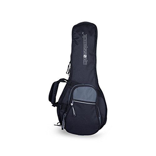 Image of Crossrock CRSG106MABG A & F Style Mandolin Gig Bag with 10mm Padding, Backpack Straps, Black /Grey