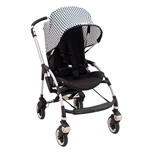 JYOKO KIDS Capota para Silla de Paseo y Cochecito de Bebé compatible con Bugaboo Bee 3, Bee plus, Bee 5, Elaborada en Tejido de Algodón Elástico, Suave y Transpirable (Vichy)