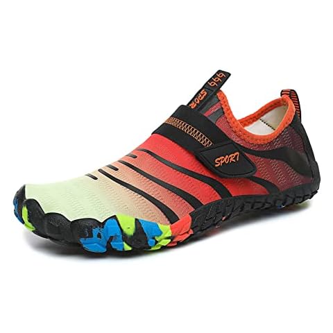 Maxome Red Kids Water Shoes, Outdoor Aqua Socks for Toddlers, Boys, Girls, Children Athletic Swimming Surfing Diving Beach Barefoot Walking Quick Dry - Big Kid UK Size 1 Cover
