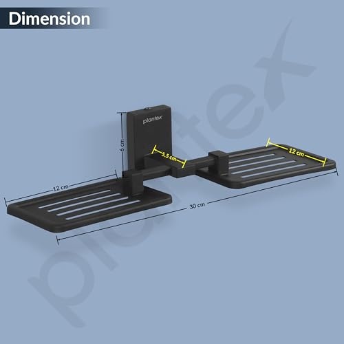 Image of Plantex 304 Grade Stainless Steel Double Soap Holder Stand for Bathroom and Wash Basin /Bathroom Accessories - Senso (Black)