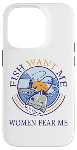 Hombres Peces Quieren Me Mujeres Me Temen Amor Pesca Vacaciones de Verano Carcasa para iPhone 14 Pro