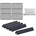 QuliMetal Grill Parts for Weber Spirit II E310 & 300 Series Grills, 15.3" Flavorizer Bars, 17.5" Grill Grates, 67060 Heat Deflector, Compatible with Spirit 2 Grill Parts, Replaces 7636 7638
