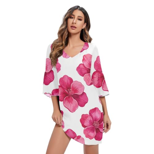 Robe en mousseline de soie à col en V idéale pour vos terrasses d'été