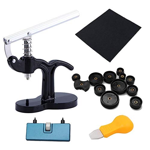 Tearicok 16 piezas de repuesto profesional de la batería de la prensa cambiante del reloj Kit de herramientas de montaje muere para el reloj removedor de la espalda más cercana reparación Cover