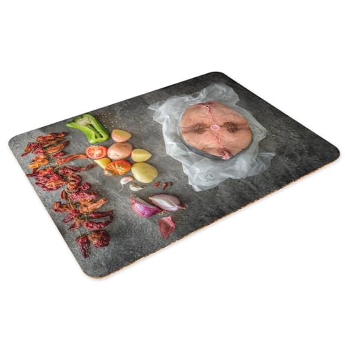 Sets de table en liège napperons cuisine espagnole art de la table poisson lot de 4 grand format