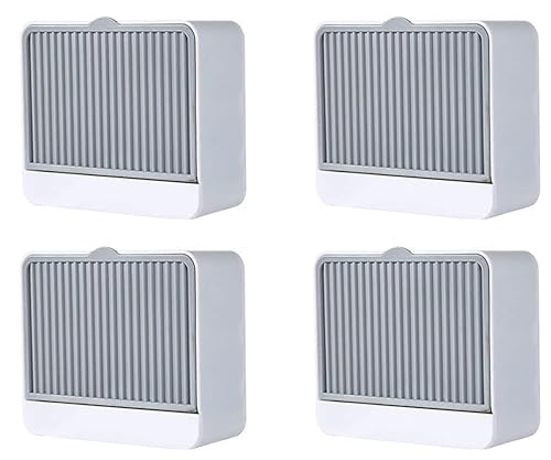 Image of SAHAJ Enterprise Plastic Creative Wall Mounted Double Bar Bathroom Soap Box Holder Soap Dish with Drainage Box Soap Box with Lid Single, Double Grid Soap Draining Rack (4, 1 Lid)