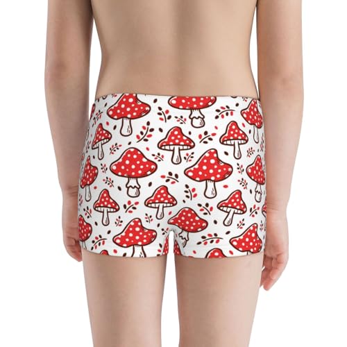 Boys' Cotton Boxer Brief Soft Underwear-Amanita Red Mushroom3