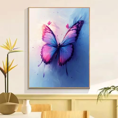 ペイントバイナンバー キット 大人用 動物 蝶、DIY 番号絵画 しわ防止キャンバス、初心者ペイントキット 成人儿童数字?画、アクリルペイント ペイントブラシ、 数字油絵 手工 クラフトアート フレームなし ?意?? ホームデコレーションギフ 50x70c