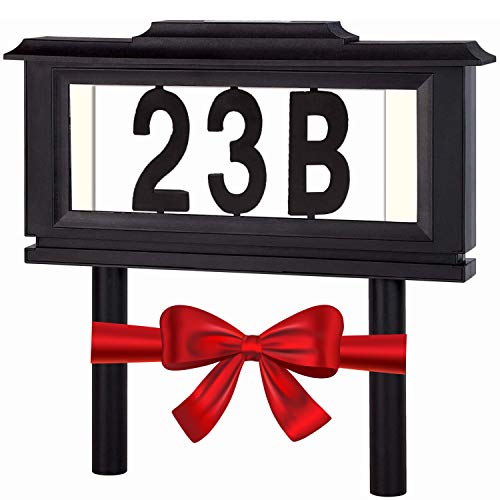 Lighted House Numbers Address Sign - Solar Lighted Address Numbers Signs for Houses