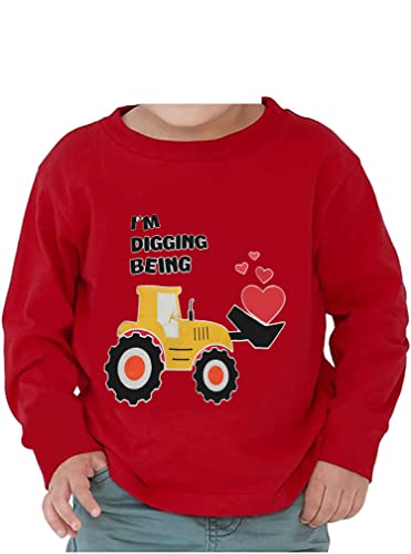 Image of Toddler Boys Vanlentine Long Sleeve Girls Love Longshirt Kids Truck Heart Raglan Tops 2-7T