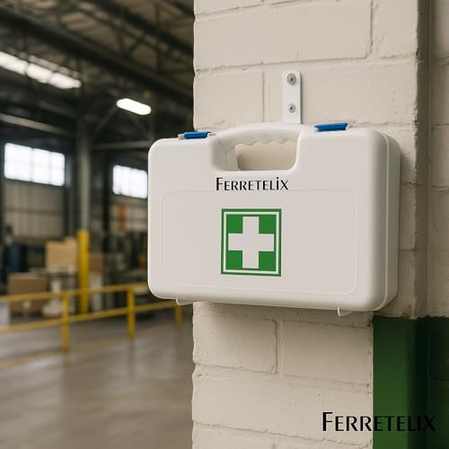 FERRETELIX® Botiquín Maletín de Primeros Auxilios Homologado con Dotación Grande – 370 mm x 250 mm x 90 mm – Fabricado en España Lleva un accesorio incorporado para poder sujertarlo a la pared - imagen 8